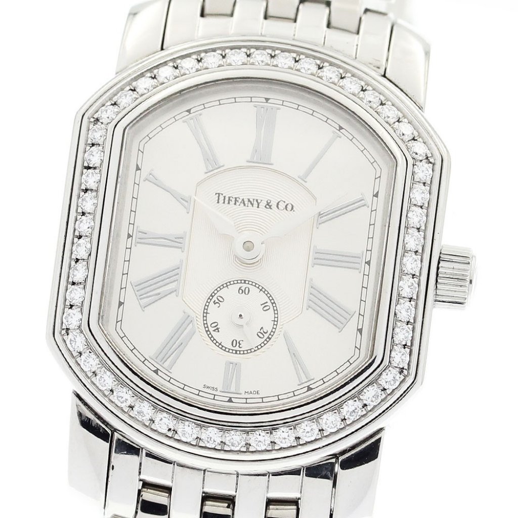 TiffanyCo Mark Coupe Diamond Bezel Silver Dial Quartz Ladies Watch894689